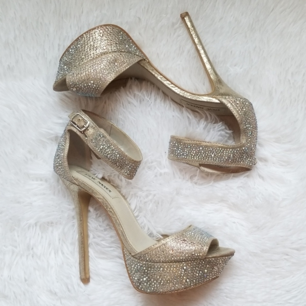 Silver Platform Heel, Steve Madden 8.5M